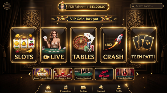 Main screen of H2Game casino page for PK players